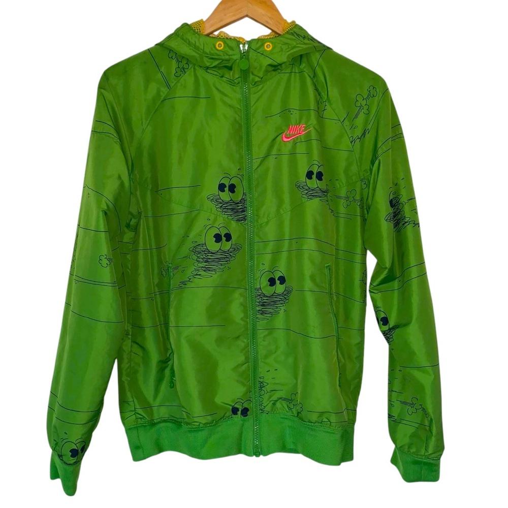 Nike x Misha Hollenbach Green The Running Man Print Windbreaker Jacket XS